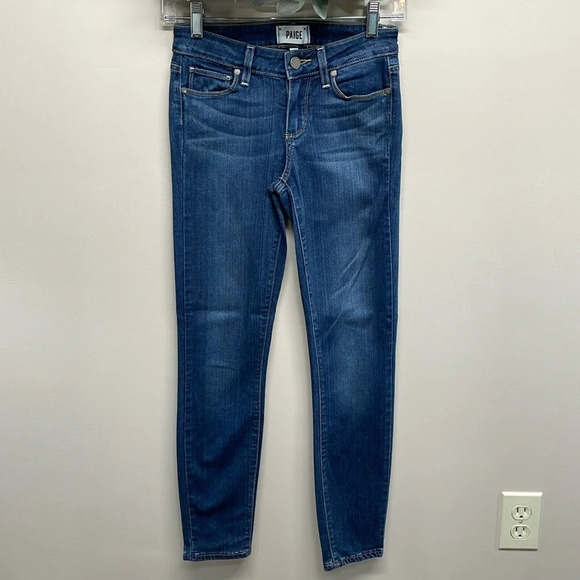 Paige Verdugo Ankle Denim Skinny Jeans Tristan 25 - Picture 1 of 15